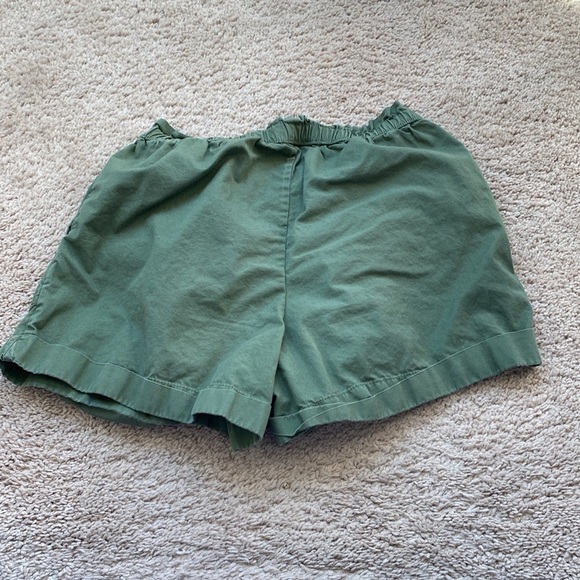 Polo Ralph Lauren Paper Bag Ruffle Pull On Roll Cuff Shorts Olive Pink Pony Logo - Picture 4 of 5